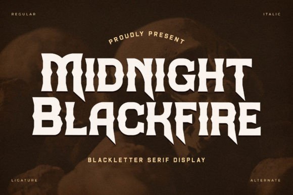 Midnight Blackfire: The Bold Blackletter Typeface for Impactful Design